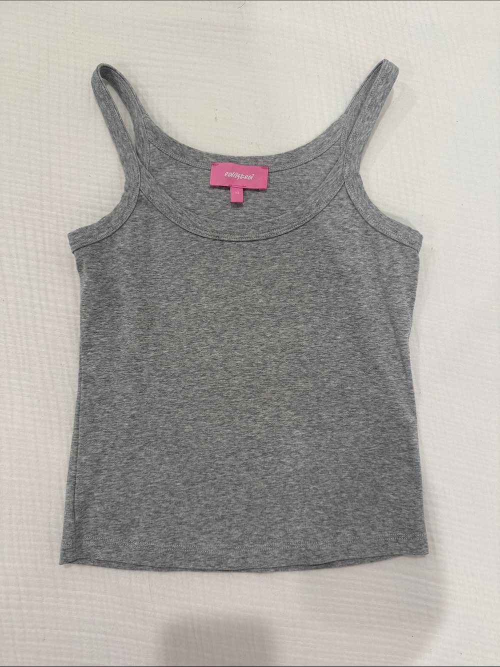Edikted Gray Basic Babe Tank Top